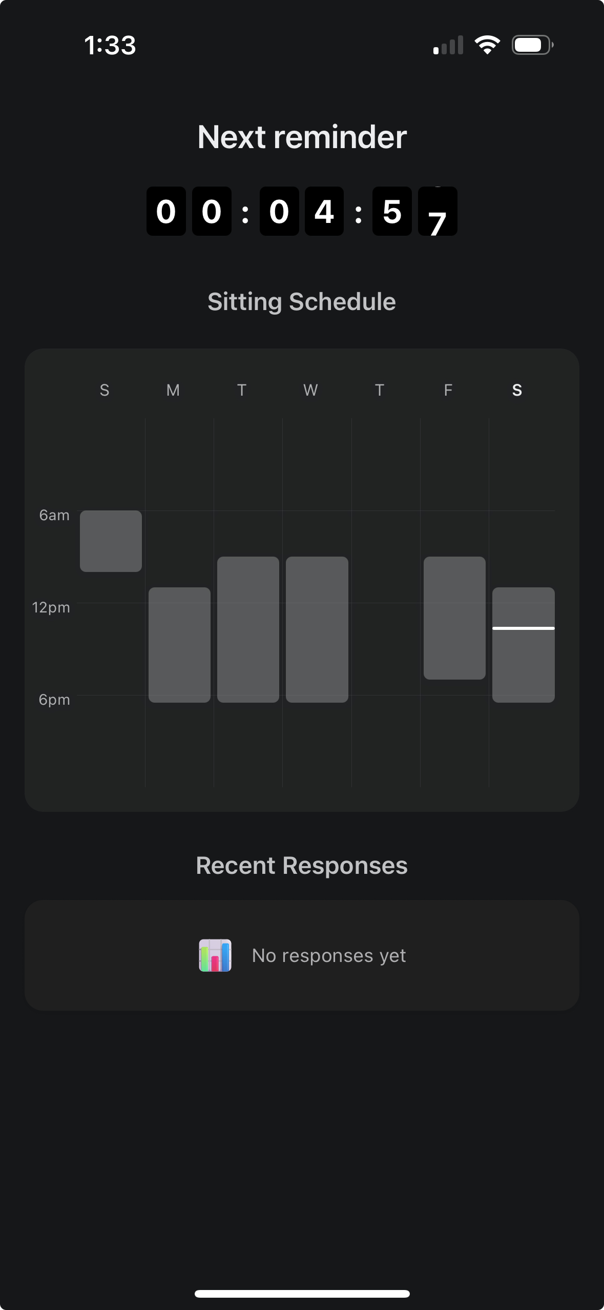Posture Prompt home screen